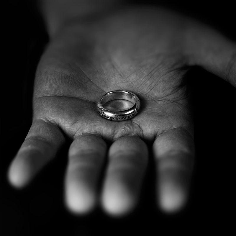 零十原创精灵文戒指情侣对戒订婚结婚魔戒刻字定制秘密七夕礼物