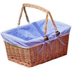 Picnic basket props bamboo woven vegetables portable rattan with lid storage picking willow blue fruit basket basket dance