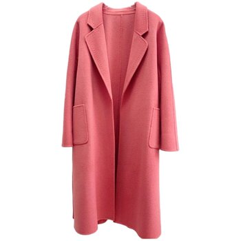 Australian cedar pink double-sided zero cashmere mid-length 66 new high-end woolen coat autumn and winter