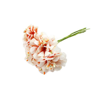 ວັດສະດຸເຮັດດ້ວຍມືເຮັດດ້ວຍມື DIY ດອກໄມ້ plum ຂະຫນາດນ້ອຍ, bouquet ດອກໄມ້ຜ້າທຽມ, ດອກໄມ້ທີ່ເຮັດດ້ວຍມື, ການຕົບແຕ່ງດ້ວຍມື, 6 ດອກ / bouquet