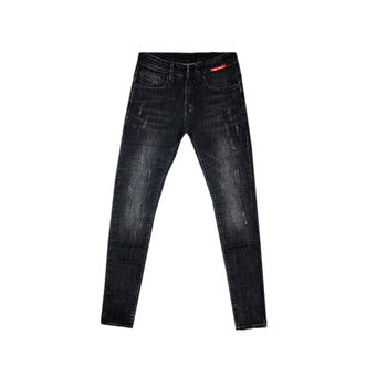 Korean Spring Retro Light Grey Skinny Jeans Male Stars Style Personalized Distressed Denim Skinny Jeans