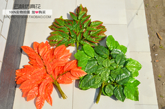 仿真植物叶子玉兰叶芒果叶工程树枝树叶大叶假树叶塑料树叶批发图片