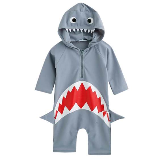 Children's swimsuit boys cute conjoined shark child baby baby baby long -sleeved sunscreen fast dry swimming swimming trunks Children's swimsuit boys cute conjoined shark child baby baby baby long -sleeved sunscreen fast dry swimming swimming trunks