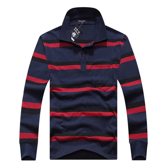 Buy one get one free Spring and Autumn men's collared T-shirt, long sleeved pure cotton, middle-aged, 40, 50 years old, lapel dad's shirt Buy one get one free Spring and Autumn men's collared T-shirt, long sleeved pure cotton, middle-aged, 40, 50 years old, lapel dad's shirt