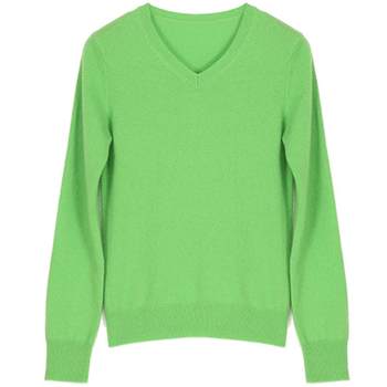Snow Lotus ດູໃບໄມ້ລົ່ນໃຫມ່ແລະລະດູຫນາວຄໍ V-neck cashmere sweater ສີແຂງ pullover sweater slim bottoming ເສື້ອແມ່ຍິງຫຼາຍສີທາງເລືອກ