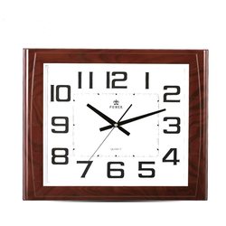Overlord wood grain wall clock 20-inch large square modern living room bedroom wall clock fashion wedding Chinese style PW915