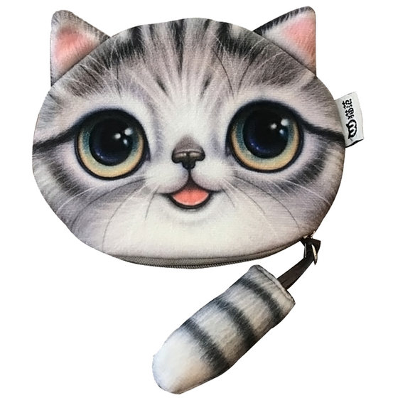 Cat coin purse female Korean mini zipper coin baggage student creative cartoon cute hand with small money bag Cat coin purse female Korean mini zipper coin baggage student creative cartoon cute hand with small money bag