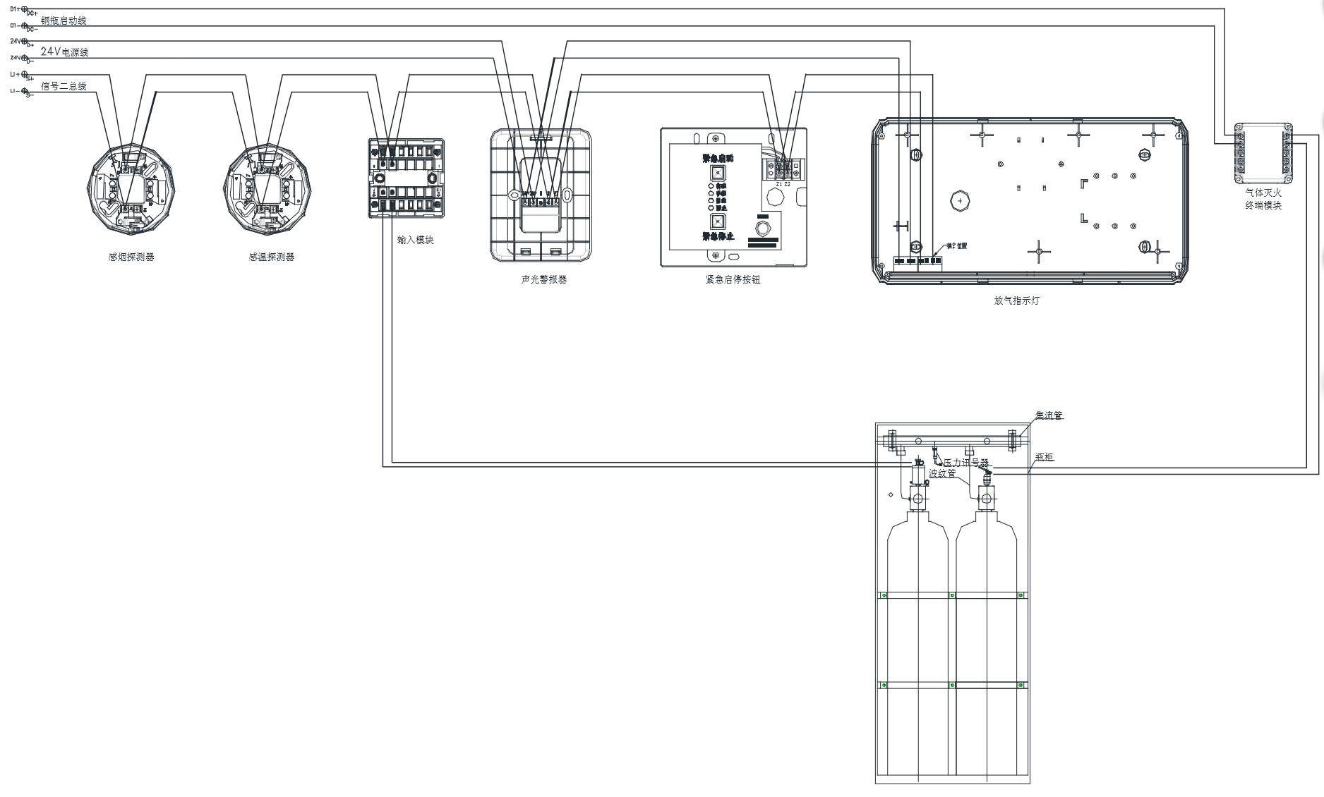 泰和安消防气体灭火控制器钢瓶驱动盘装置控制系统主机tx3042b