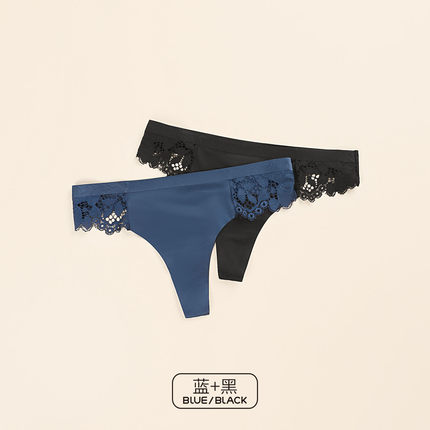 2条装t型内裤女低腰三角蕾丝性感一片式无痕丁字裤舒适女士诱惑薄-tmall.com天猫 2条装t型内裤女低腰三角蕾丝性感一片式无痕丁字裤舒适女士诱惑薄-tmall.com天猫