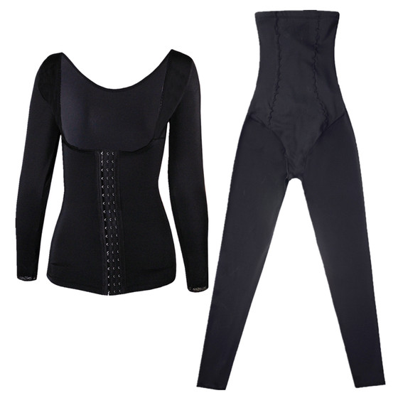 Tingmei Ruoya two-piece shapewear for women, split body set, long sleeved pants, reinforced version, pull-off postpartum abdominal tightening suit Tingmei Ruoya two-piece shapewear for women, split body set, long sleeved pants, reinforced version, pull-off postpartum abdominal tightening suit