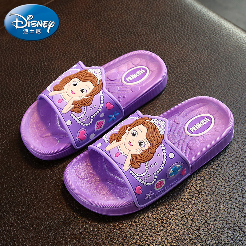 Buy Disney children's slippers Summer girl indoor home home antiskid