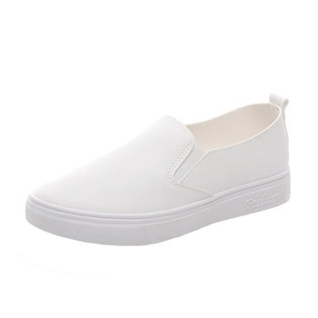 Spring and summer waterproof single shoes women's loafers Korean style slip-on white women's shoes flat sneakers casual sneakers