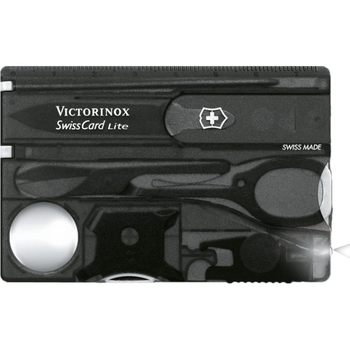 ດັ້ງເດີມແທ້ຈິງ Swiss Army Knife Victorinox Card Knife 0.7333.T3 (ສີດໍາໂປ່ງໃສ) ມີດບັດ multifunctional Swiss Knife