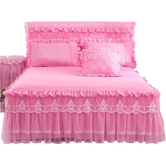 Korean version of princess lace bed skirt single piece bed cover wedding non-slip lace bed cover bed cover mattress protective cover with skirt cover
Korean version of princess lace bed skirt single piece bed cover wedding non-slip lace bed cover bed cover mattress protective cover with skirt cover