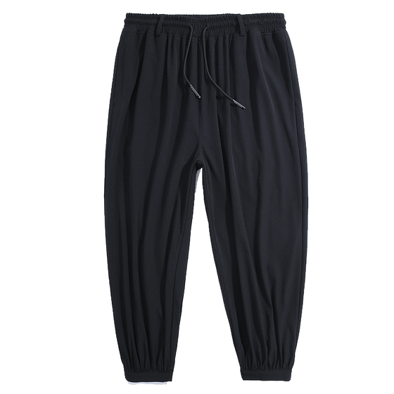 GXXH tide brand large size men's fat man plus fertilizer increases solid color Haren small foot pants with foot to receive feet GXXH tide brand large size men's fat man plus fertilizer increases solid color Haren small foot pants with foot to receive feet