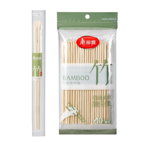 Meiya disposable household bamboo chopsticks independently packaged takeaway convenience chopsticks restaurant commercial disposable tableware Meiya disposable household bamboo chopsticks independently packaged takeaway convenience chopsticks restaurant commercial disposable tableware