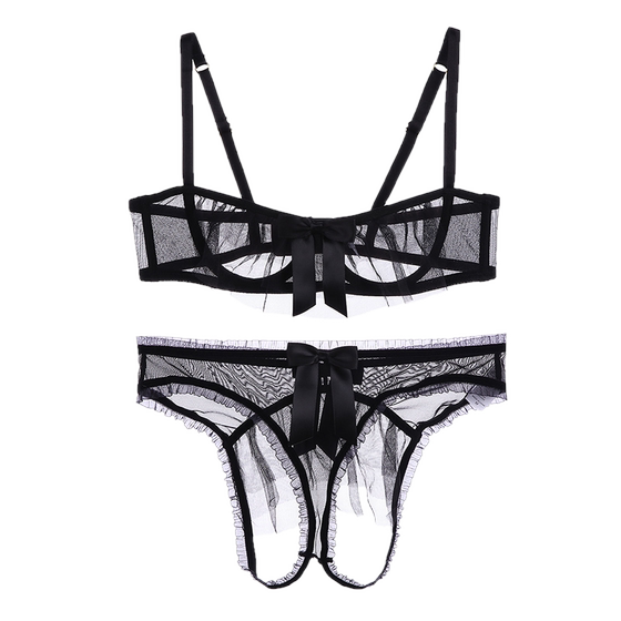 French sexy mesh hollow half -cup of bras jacket Big knot gathers underwear bra
French sexy mesh hollow half -cup of bras jacket Big knot gathers underwear bra