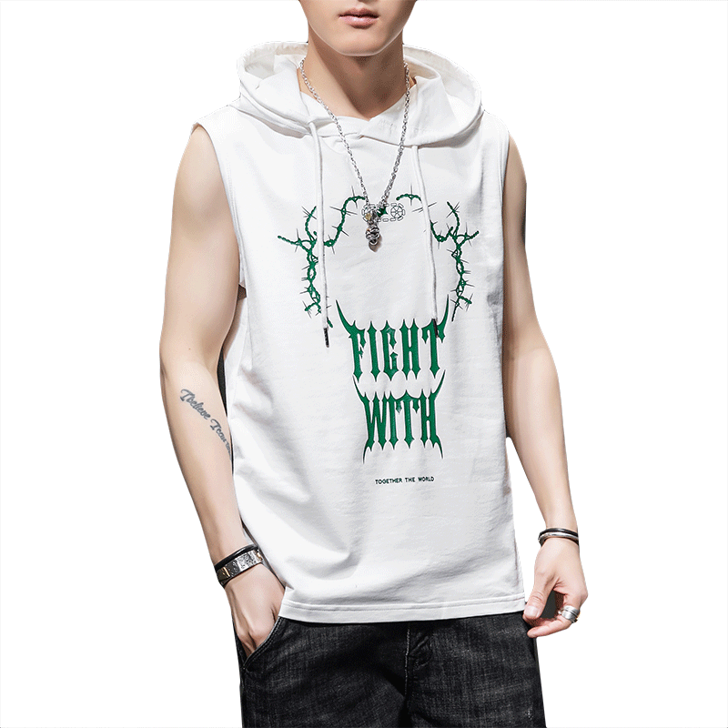 Sleeveless T-shirt men's trendy summer hooded short-sleeved cotton clothes vest trendy brand ins sports fitness vest top
Sleeveless T-shirt men's trendy summer hooded short-sleeved cotton clothes vest trendy brand ins sports fitness vest top