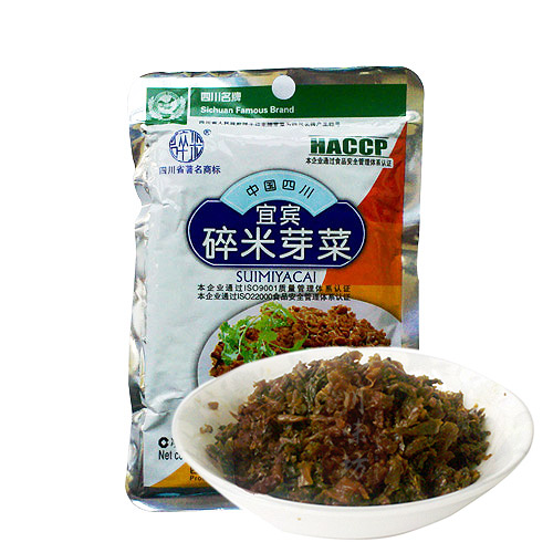 产品名称:宜宾芽菜 宜宾碎米芽菜 80克 配料表:青菜