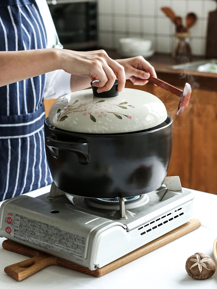 Sichuan in Japanese cherry blossom put high - temperature ceramic snow simmering saucepan consisting pan stone bowl casserole GJ - 22