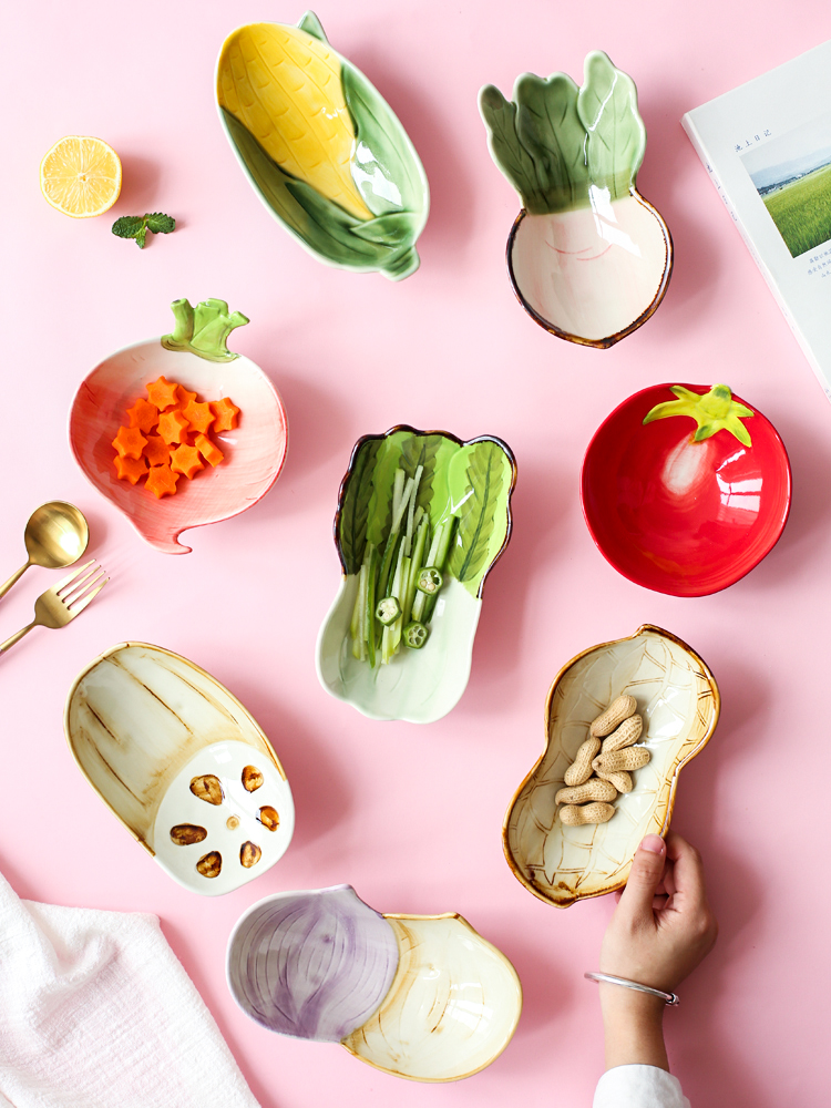 Sichuan island house creative lovely special - shaped ceramic bowls of household single bowl dessert snacks bowl of fruit salad bowl