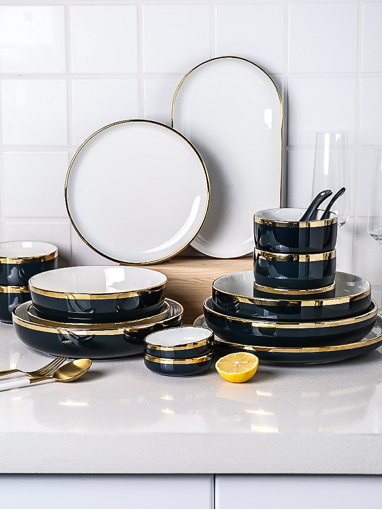 Island house in European style up phnom penh ceramic tableware creative web celebrity ins light wind high - grade refined key-2 luxury dishes suit household