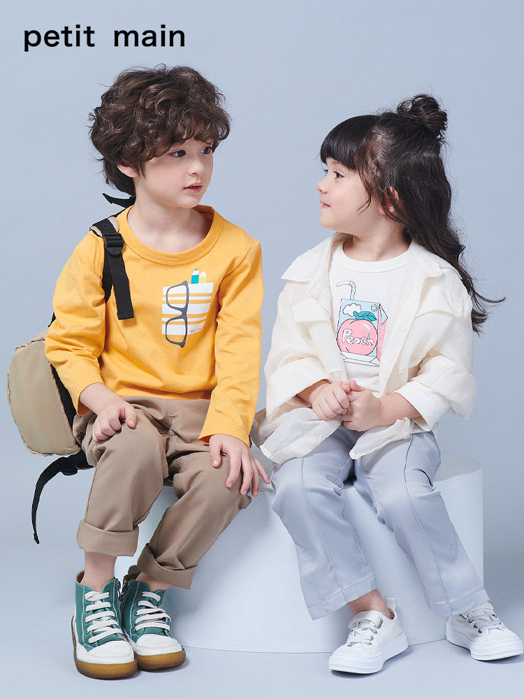 petit main 20年秋季新款 纯棉儿童长袖T恤 双重优惠折后¥39包邮 男、女童90~140码多色可选