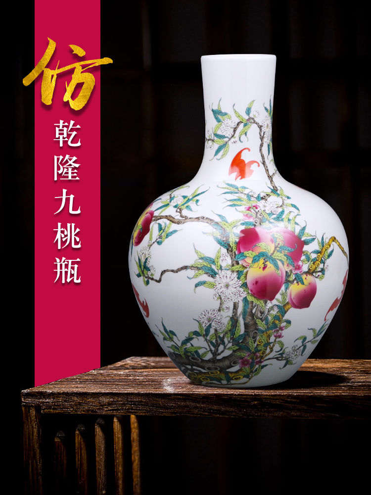 Porcelain of jingdezhen ceramics vase large sitting room place flower arranging restoring ancient ways is rich ancient frame of Chinese style household ornaments