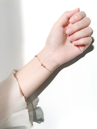 JG细款手链女纯银925银韩版气质简约ins小众设计情人节礼物送女友