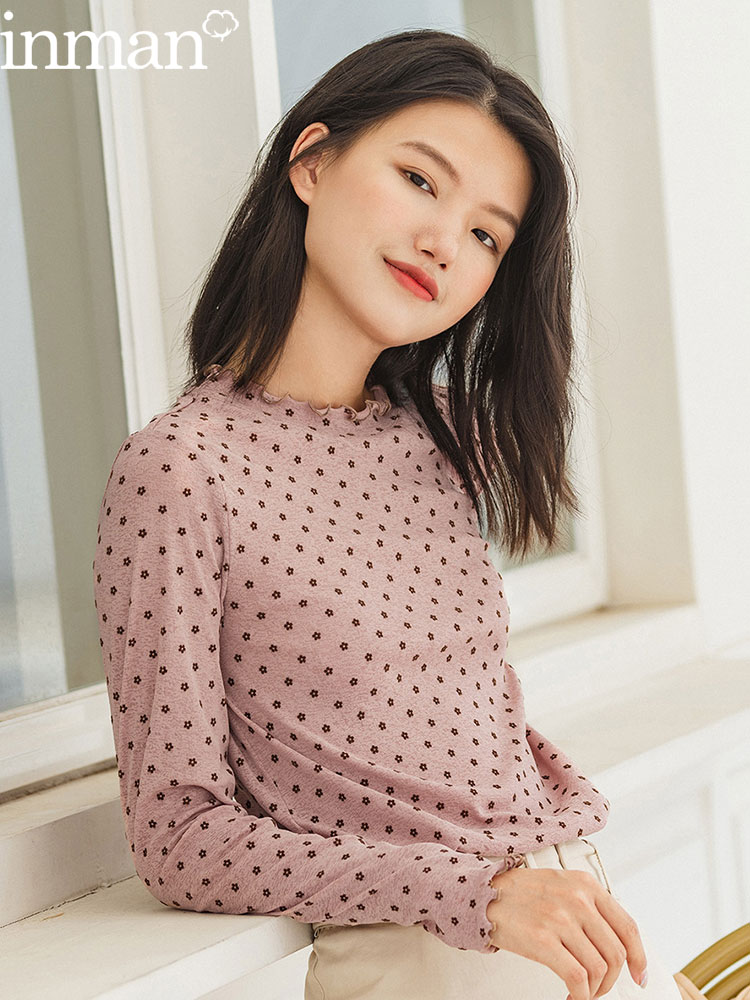 茵曼 2020年春季新款 半高领波点木耳领 女式长袖T恤 天猫优惠券折后¥79包邮(¥89-10)3色可选 茵曼 2020年春季新款 半高领波点木耳领 女式长袖T恤 天猫优惠券折后¥79包邮(¥89-10)3色可选