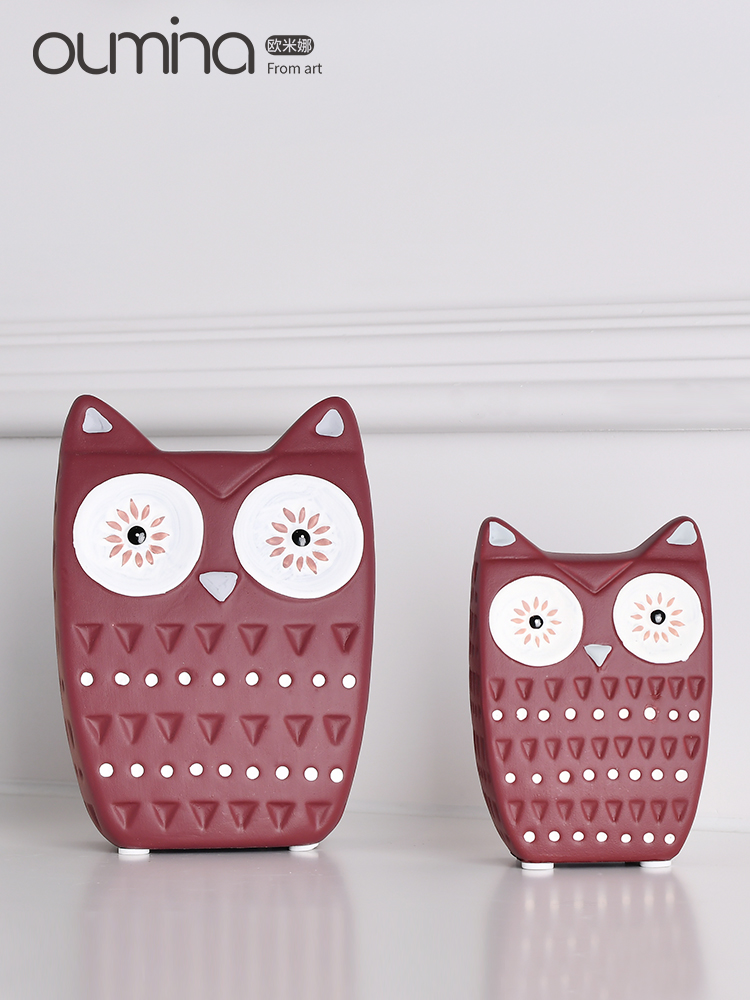 I and contracted Nordic home decoration sample of new home sitting room study animal owl ceramic furnishing articles