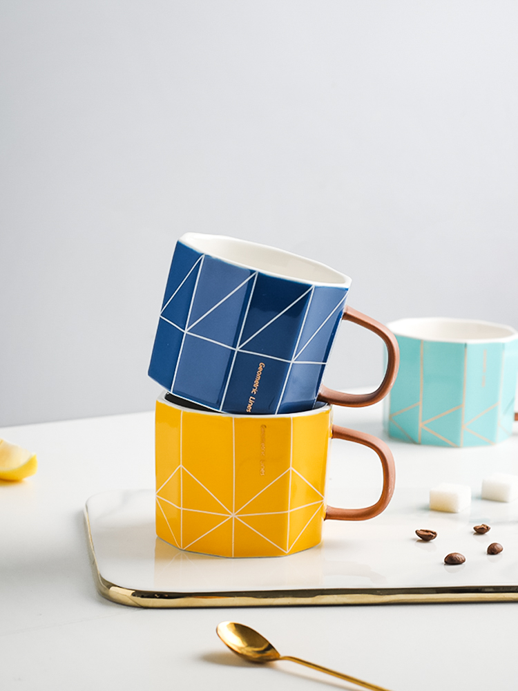Sichuan island house contracted creative move trend ceramic cup coffee cup keller Nordic ins picking cups of water