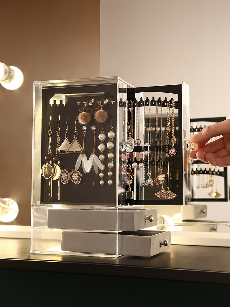 ตู้อคิลิก ตู้เก็บเครื่องประดับ Acrylic Earring Shelves Shelf Shelf Earrings Necklace Earring Accessories Shelves Box Women at ho  