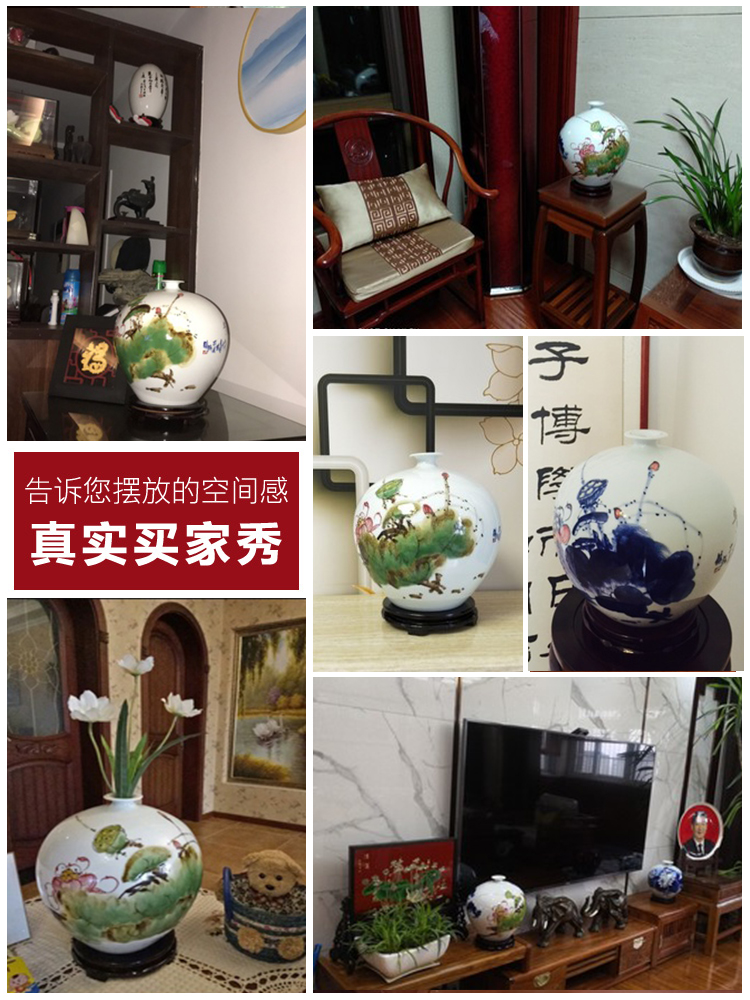 Hand draw the blue and white porcelain up jingdezhen ceramics, vases, flower arranging new Chinese style living room home furnishing articles