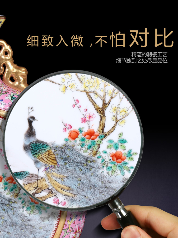 Jingdezhen ceramics furnishing articles imitation the qing qianlong pastel dress on bottles of Chinese style living room TV ark, household decoration