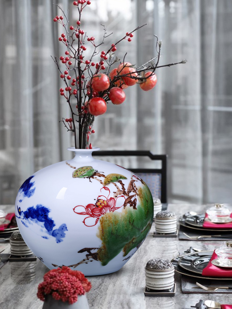 Hand draw the blue and white porcelain up jingdezhen ceramics, vases, flower arranging new Chinese style living room home furnishing articles