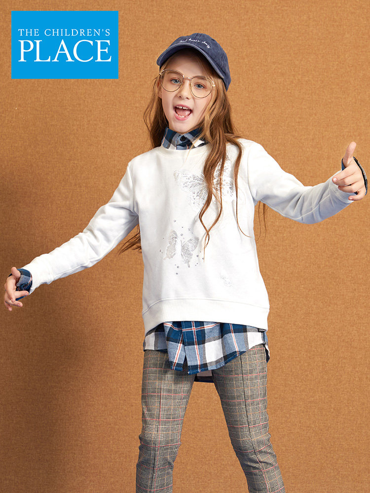 美国 The Children's Place 时尚亮片印花 女童保暖卫衣 天猫优惠券折后¥48包邮(¥143-95)110~150码3色可选