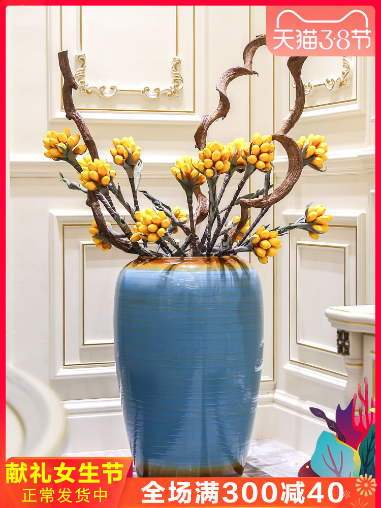 Jingdezhen European vase landing large vases, flower arranging ceramic flower implement home furnishing articles, the sitting room porch decoration