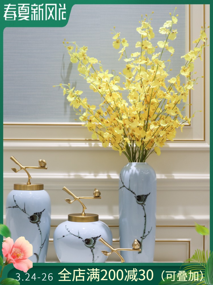 New Chinese style is I and contracted sitting room porch ornament porcelain vases of TV ark, wine flower flower implement large furnishing articles