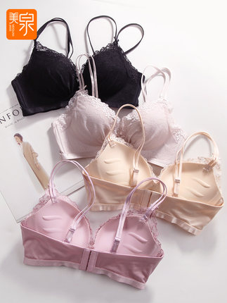 性感女士小胸聚拢款蕾丝无钢圈内衣秋冬中厚款少女外扩上托文胸罩-tmall.com天猫