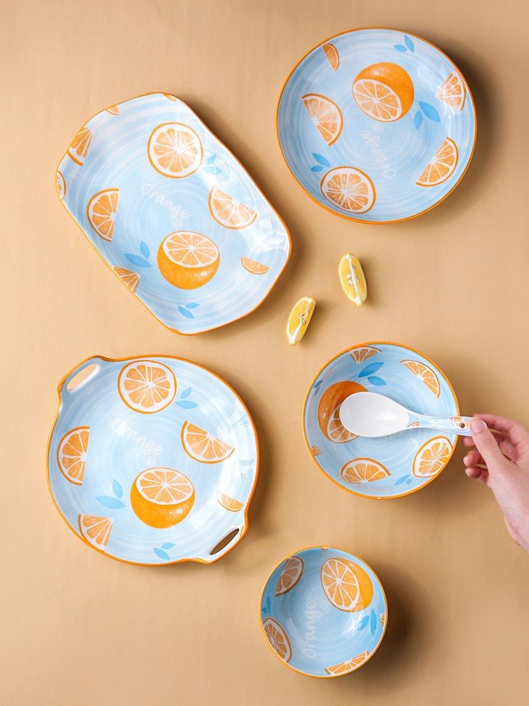 In northern sichuan ceramic dishes creative 0 eat bowl salad bowl such as bowl can be the tableware of household microwave oven
