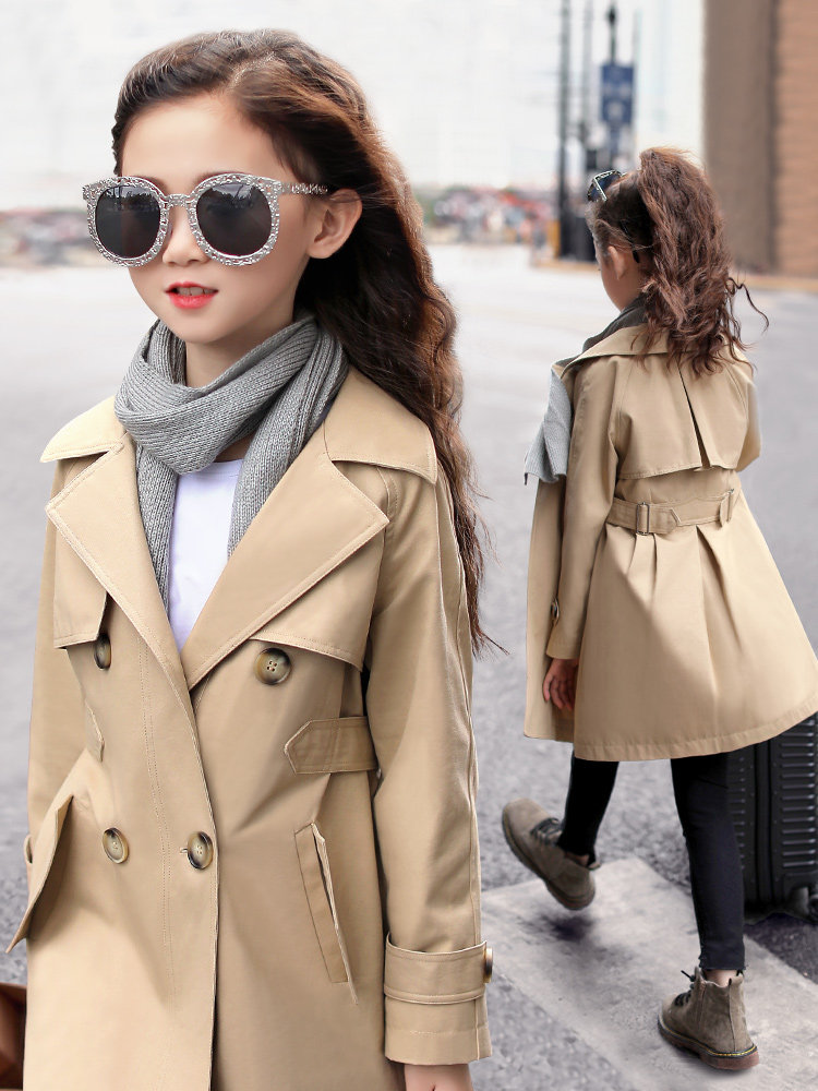 女童风衣2019春装新款韩版童装洋气大童中