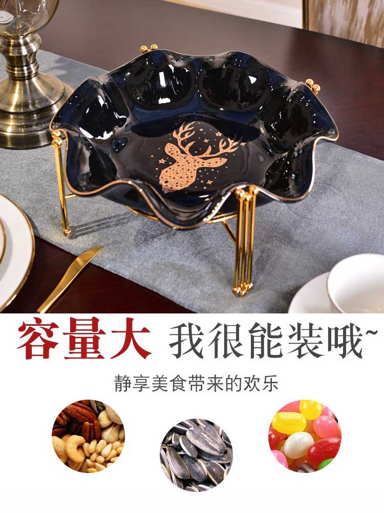 Light compote American key-2 luxury European - style key-2 luxury ceramic big fruit bowl creative I and contracted sitting room tea table decoration furnishing articles