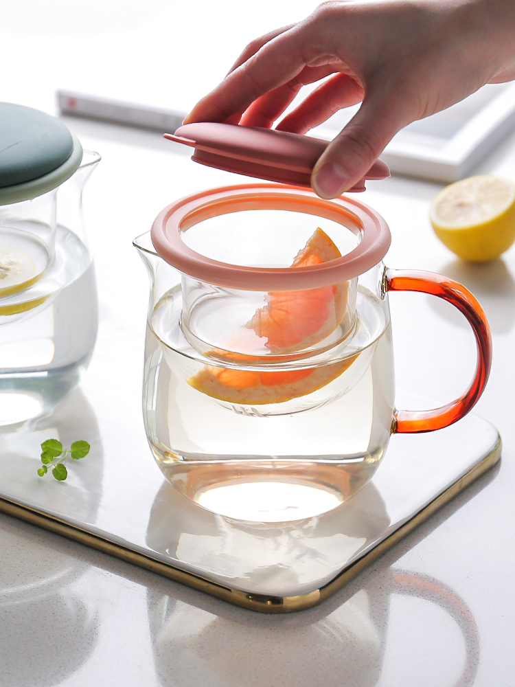 Island house in domestic high temperature resistant glass teapot tea single pot electricity TaoLu boiled flower pot heat - resisting filtering small tea set