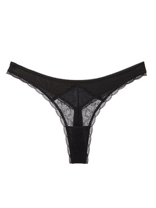 少女美屋法式蕾丝性感透明透视网纱T裤薄款大码黑色女低腰丁字裤-tmall.com天猫
