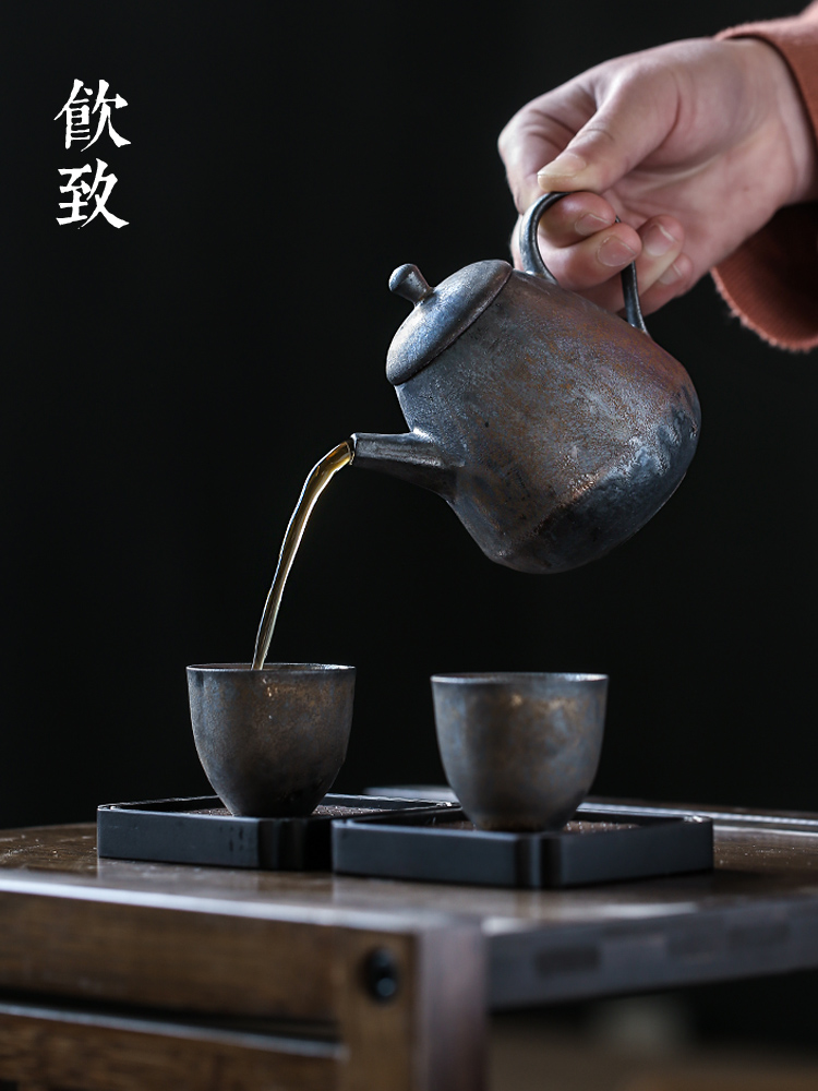 To make a fire To fine gold cup up with Japanese product shots of small coarse pottery master cup single CPU zen ceramic tea set restoring ancient ways