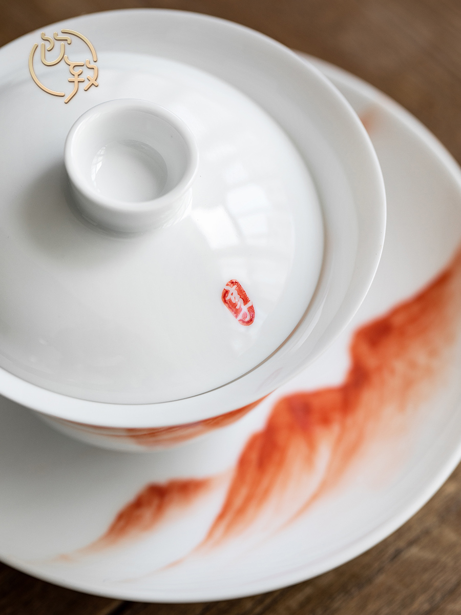 Ultimately responds to jingdezhen hand - made tureen sweet white porcelain cups three use only single not hot thin foetus kung fu tea tea set
