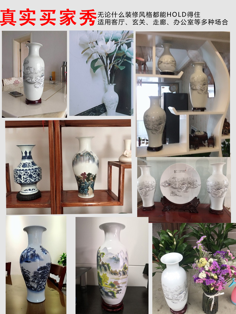 Blue and white porcelain of jingdezhen ceramics new Chinese style household adornment sitting room gets lucky bamboo vase flower arrangement furnishing articles