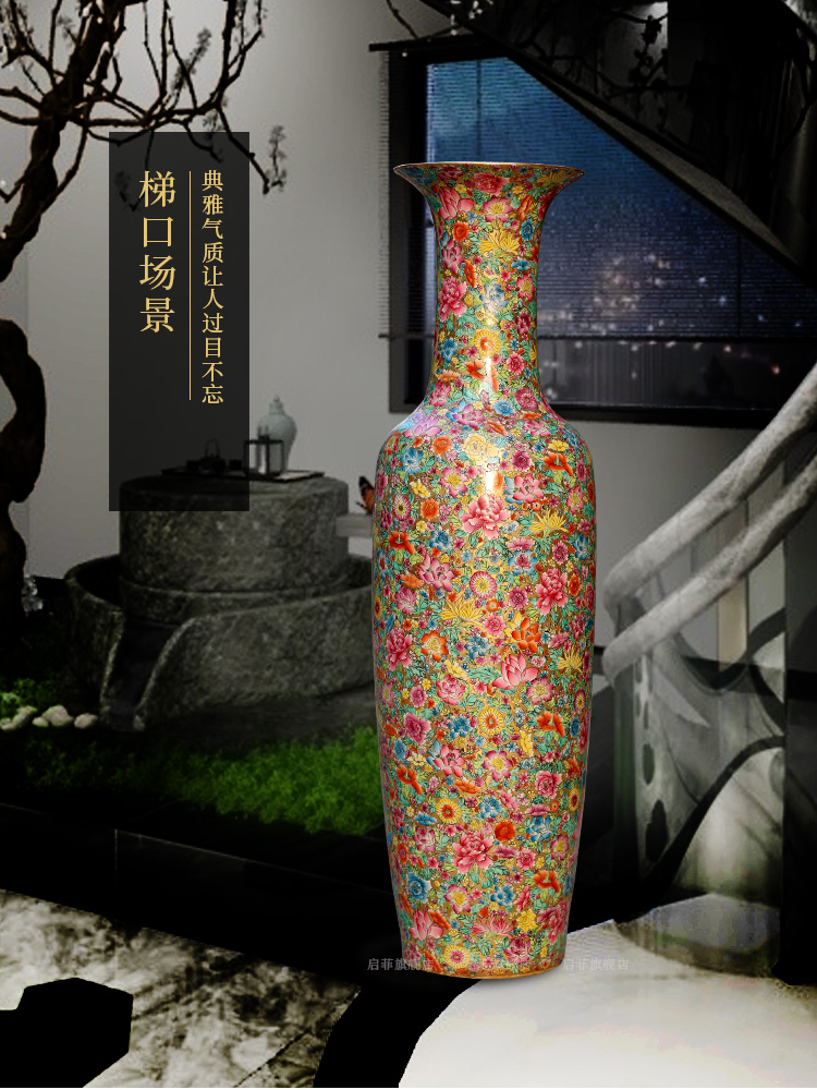 Jingdezhen ceramics of large vases, new Chinese style household courtyard sitting room TV setting wall adornment furnishing articles