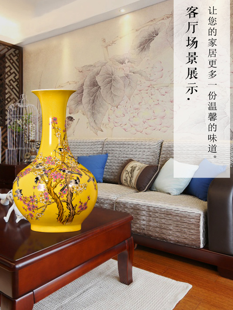 Jingdezhen ceramics beaming sitting room home decoration antique vases, flower arrangement of new Chinese style wedding furnishing articles